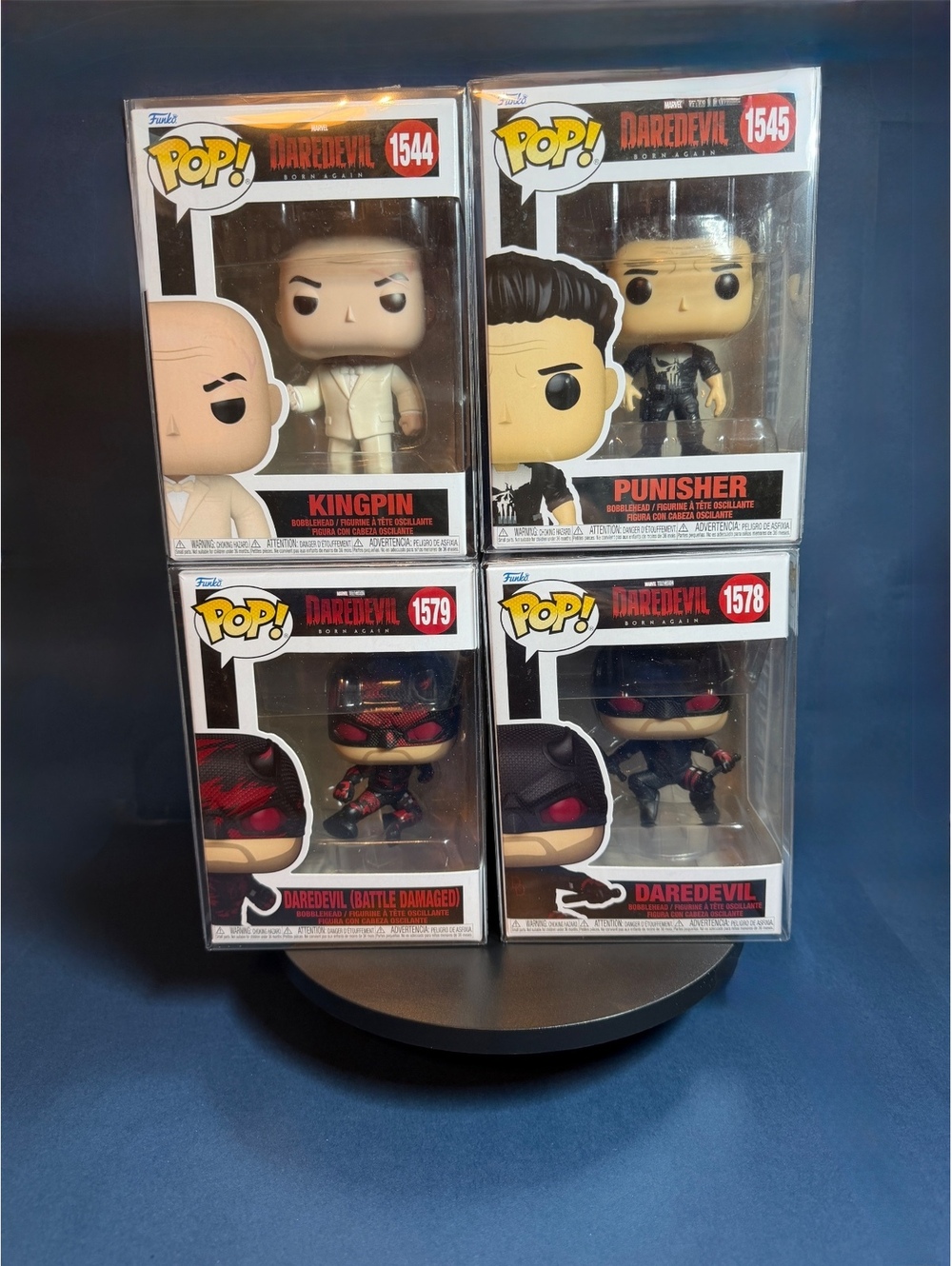 Daredevil Born Again. Funko Set of 4. 2- Daredevil, Kingpin & Punisher